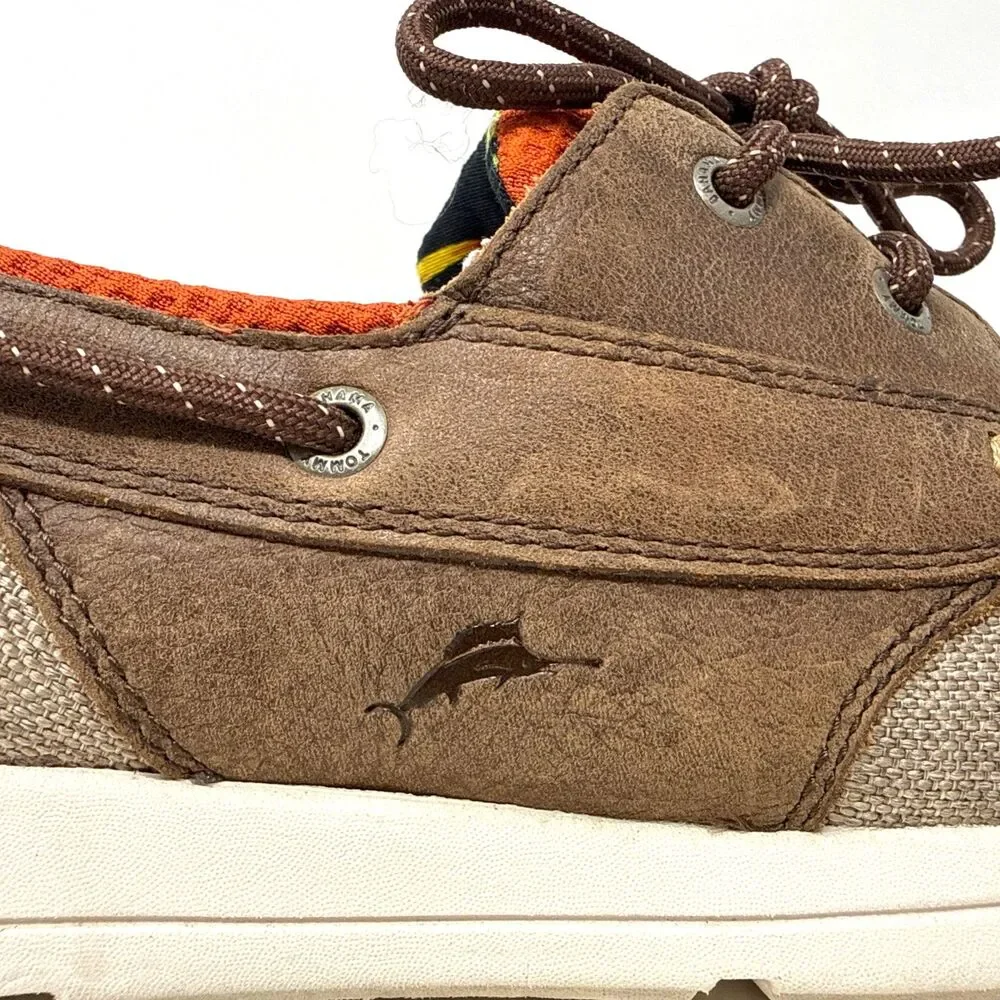 Tommy Bahama On Par Spectator Boat Deck Shoe Mens Sz 12 Brown Leather Tropical